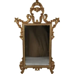 Clearance Pamono Baroque Style Giltwood Mirror, Italy, 19th Century