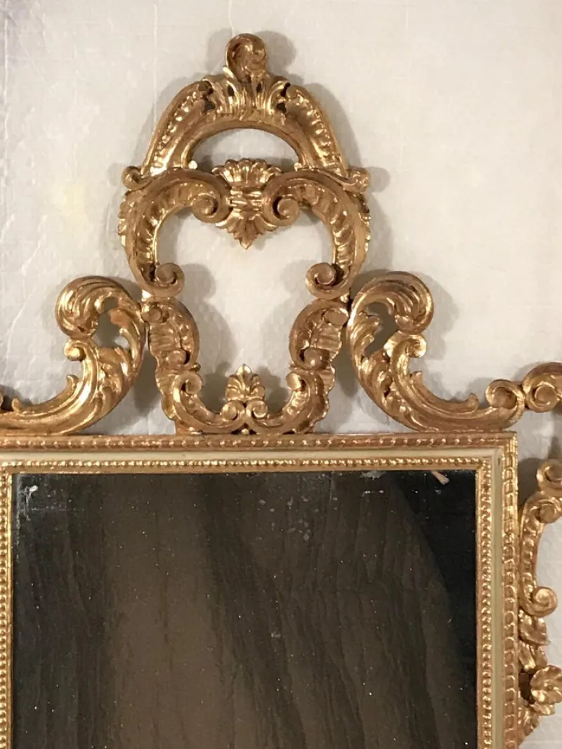 Clearance Pamono Baroque Style Giltwood Mirror, Italy, 19th Century