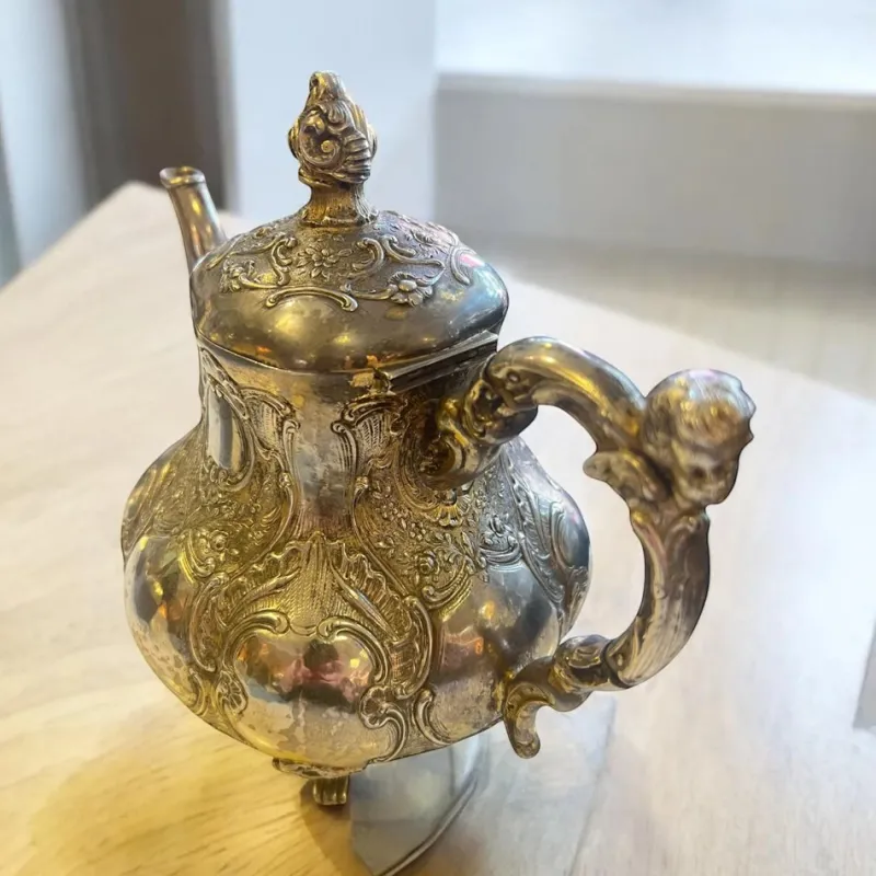 Pamono Baroque Teapot in 800 Silver, 1890s> Coffee & Tea Service