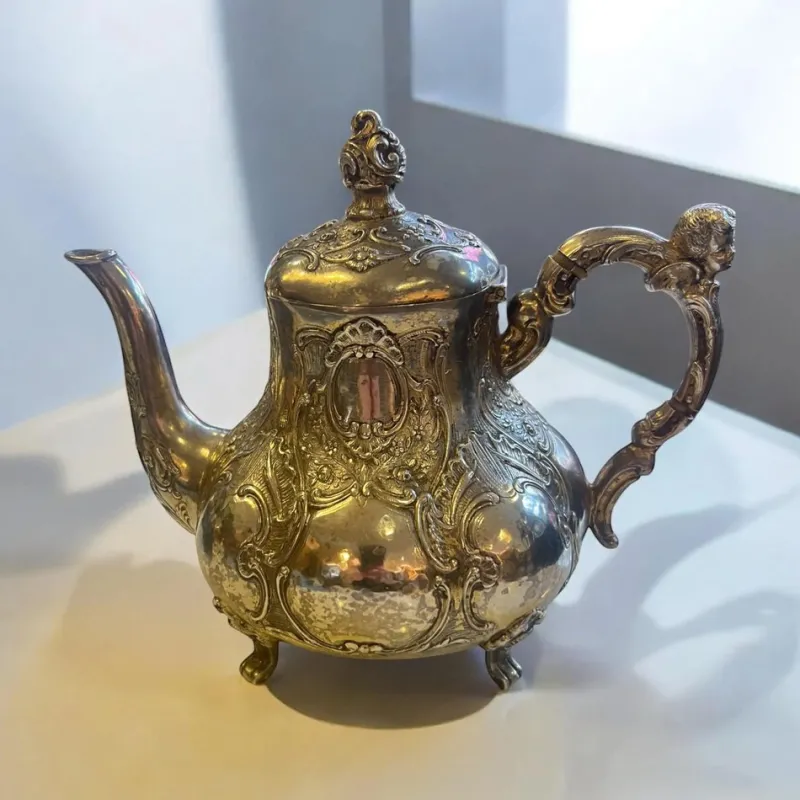 Pamono Baroque Teapot in 800 Silver, 1890s> Coffee & Tea Service