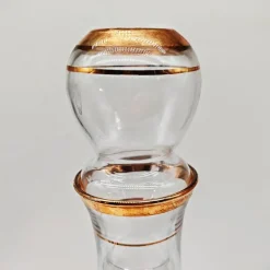 Pamono Baroque Venetian Bottle and Glasses in Glass with Gold Trim, Venice, Italy, 1950s, Set of 6><noscript><img width=