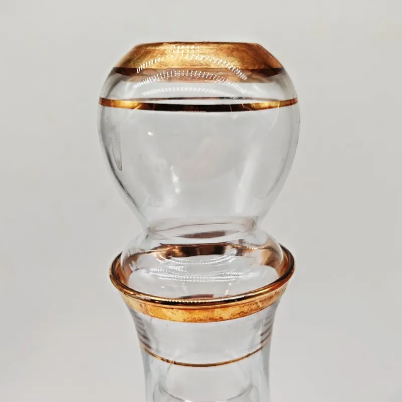 Pamono Baroque Venetian Bottle and Glasses in Glass with Gold Trim, Venice, Italy, 1950s, Set of 6> Dinnerware Accessories