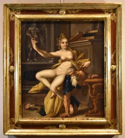 Clearance Pamono Bartholomäus Spranger, Aristotle & Phyllis, 1500s-1600s, Oil on Canvas