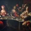 Pamono Bartholomäus Strobel the Younger, The Banquet of King Balthasar, 1800s, Oil on Canvas> Old Masters