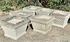 Outlet Pamono Basket Weave Garden Planters, 1950s, Set of 6