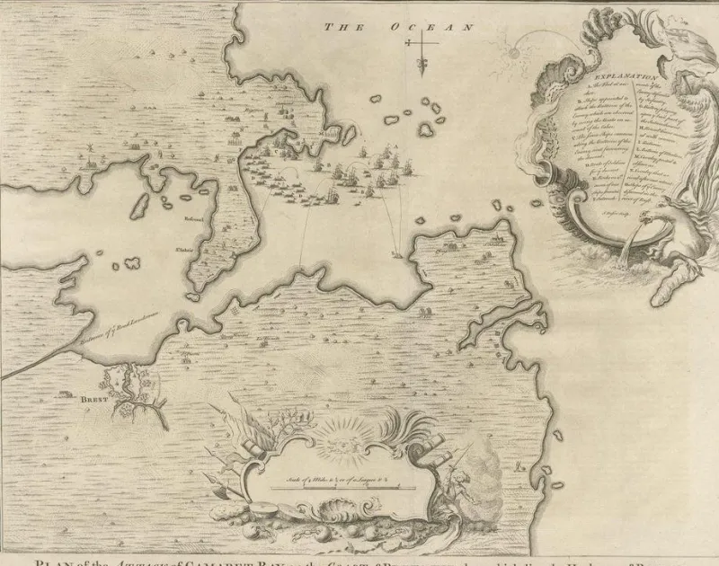 Pamono Battle of Camaret in the Nine Years War, 1746
