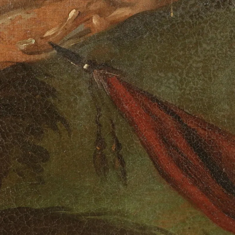 Outlet Pamono Battle Scene, Oil on Canvas, 17th-Century