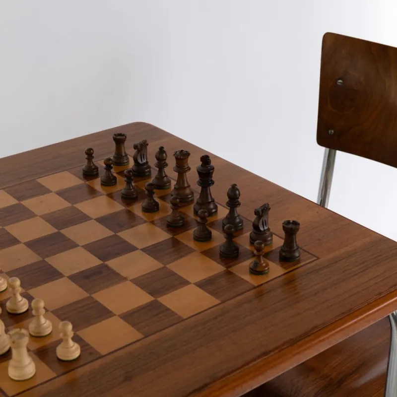 Pamono Bauhaus Chess Table, 1930s> Game Tables