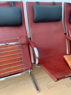 Pamono Bauhaus Cinema Series Chrome & Leather Armchair Bench Basel Cinema by Pfalzberger, 1970s><noscript><img width=
