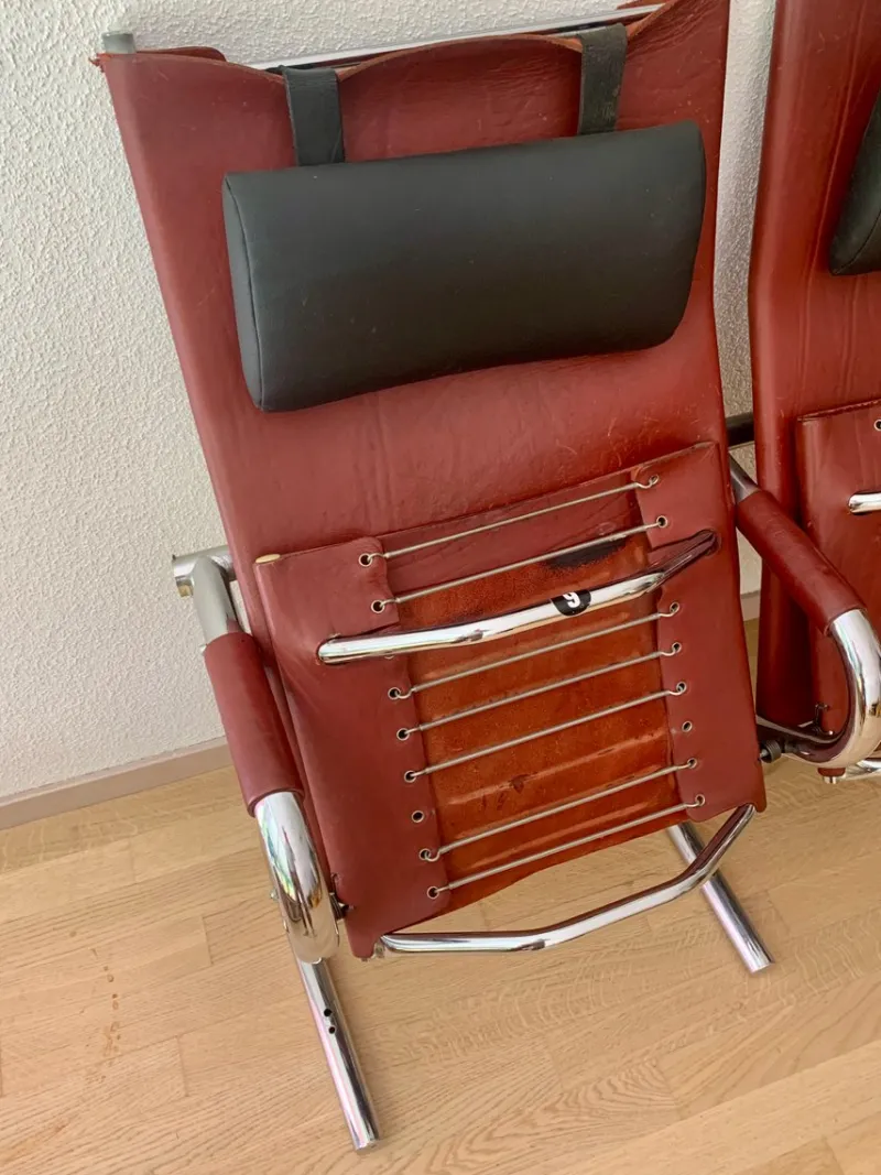 Pamono Bauhaus Cinema Series Chrome & Leather Armchair Bench Basel Cinema by Pfalzberger, 1970s> Benches