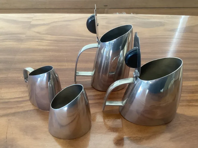 Pamono Bauhaus Coffee and Tea Service by Hans Przyrembel, 1920s, Set of 4> Coffee & Tea Service