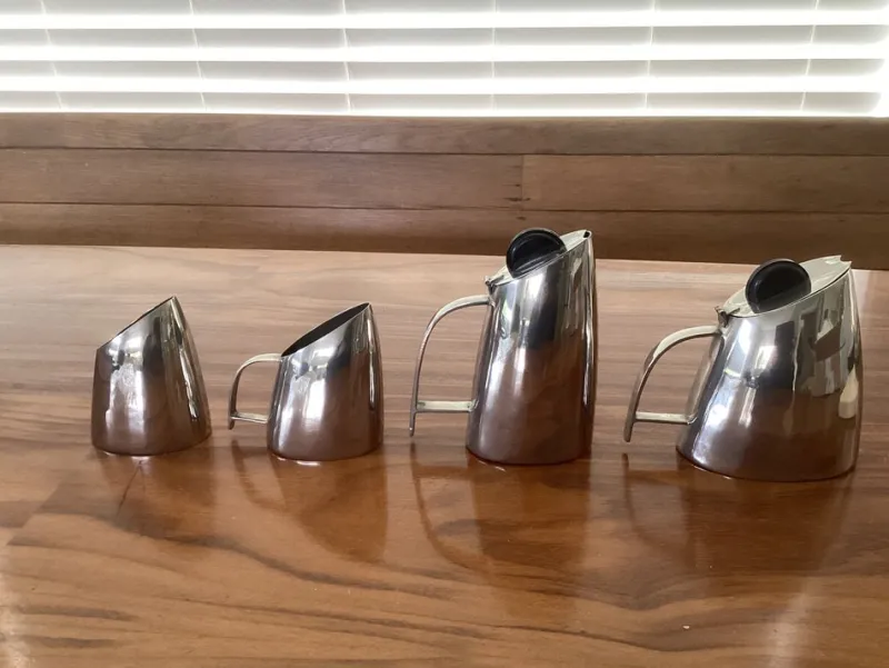 Pamono Bauhaus Coffee and Tea Service by Hans Przyrembel, 1920s, Set of 4> Coffee & Tea Service