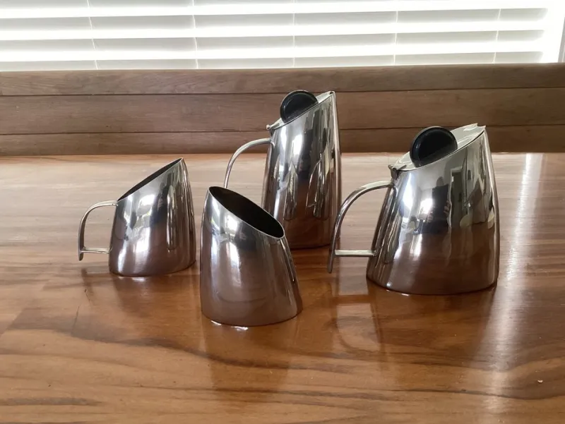 Pamono Bauhaus Coffee and Tea Service by Hans Przyrembel, 1920s, Set of 4> Coffee & Tea Service