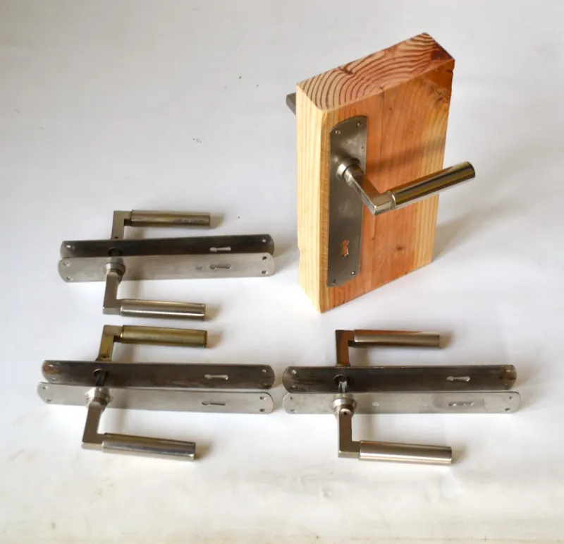 Pamono Bauhaus Door Handles by Walter Gropius, 1930s, Set of 4> Architectural Elements