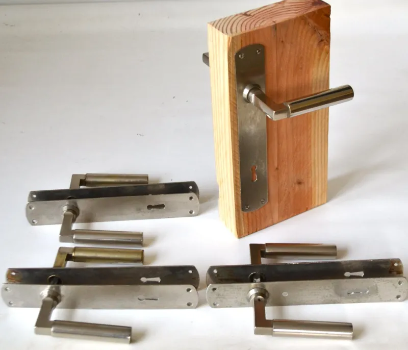 Pamono Bauhaus Door Handles by Walter Gropius, 1930s, Set of 4> Architectural Elements