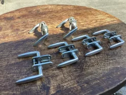 Online Pamono Bauhaus Door Handles in Aluminium, 1950s, Set of 6