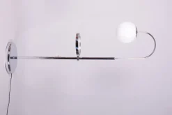 Hot Pamono Bauhaus Floor Lamp in Chrome and Opaline Milk Glass, Czech, 1930s