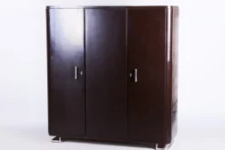Pamono Bauhaus Lacquered Wood & Chrome Triple-Door Wardrobe attributed to Mücke Melder, 1930s><noscript><img width=