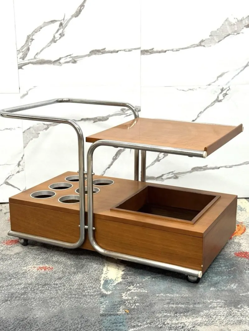 Pamono Bauhaus Serving Trolley by Marcel Breuer, 1970s> Serving Bar Carts & Trolleys