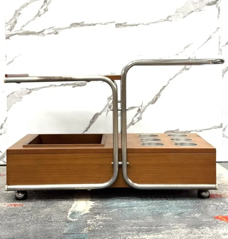 Pamono Bauhaus Serving Trolley by Marcel Breuer, 1970s> Serving Bar Carts & Trolleys