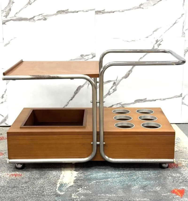Pamono Bauhaus Serving Trolley by Marcel Breuer, 1970s> Serving Bar Carts & Trolleys