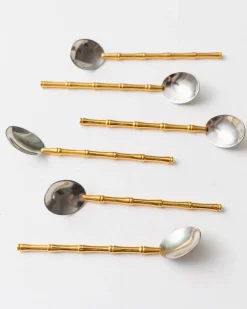 Pamono Bauhaus Spoons in Silver and Gilding from Gucci, 1970s, Set of 6><noscript><img width=