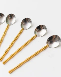 Pamono Bauhaus Spoons in Silver and Gilding from Gucci, 1970s, Set of 6><noscript><img width=