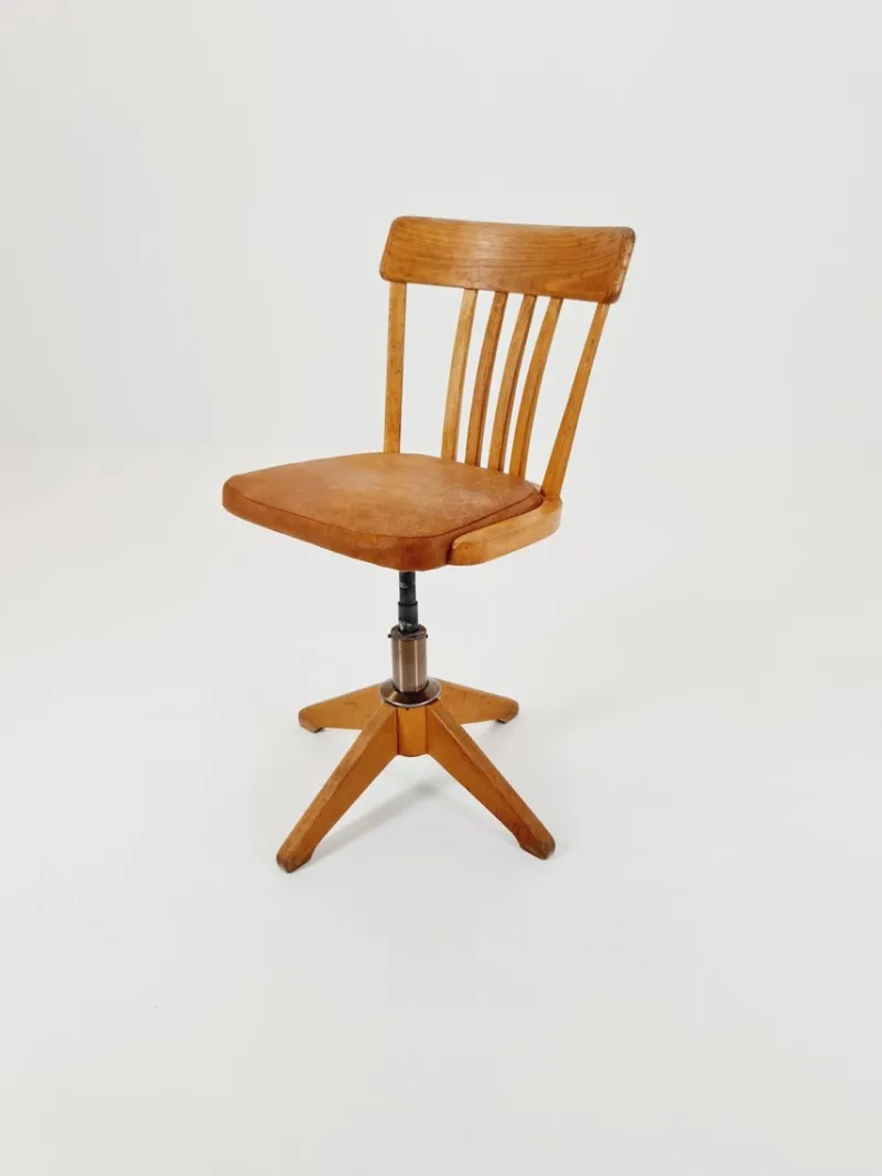 New Pamono Bauhaus Swivel Office Chair in Wood from Sedus, 1930s