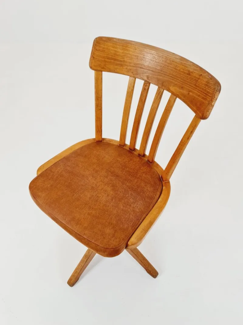 New Pamono Bauhaus Swivel Office Chair in Wood from Sedus, 1930s