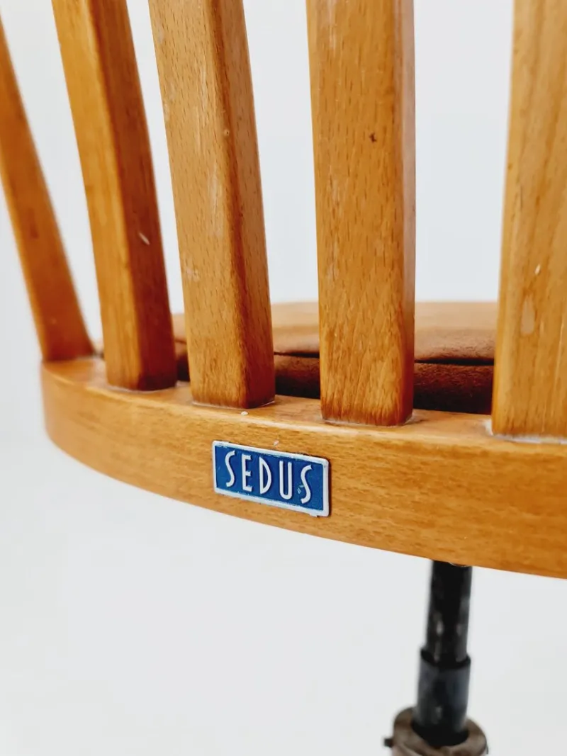 New Pamono Bauhaus Swivel Office Chair in Wood from Sedus, 1930s