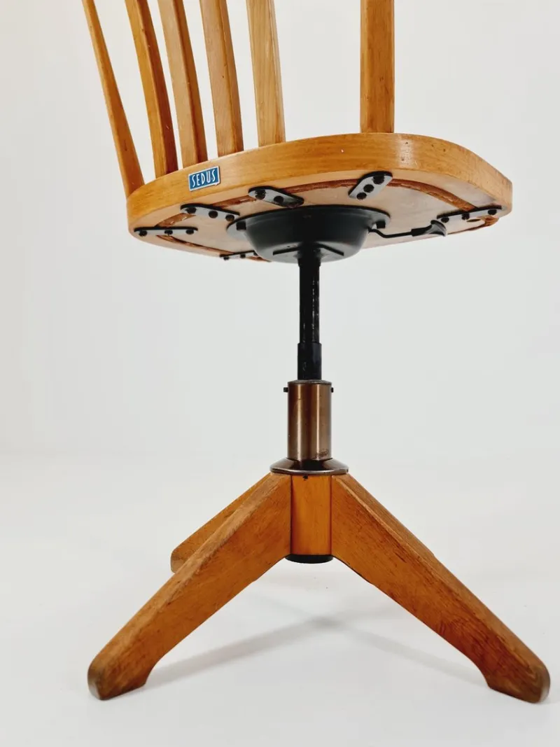 New Pamono Bauhaus Swivel Office Chair in Wood from Sedus, 1930s