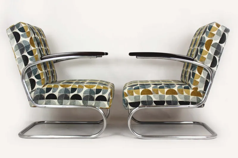 New Pamono Bauhaus Tubular Armchairs attributed to Willem Hendrik Gispen for Mücke Melder, 1930s, Set of 2