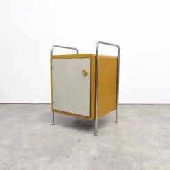 Pamono Bauhaus Tubular Steel Nightstands by Hynek Gottwald, 1930s, Set of 2><noscript><img width=