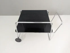Pamono Bauhaus Tubular Steel Serving Cart by Robert Slezák, 1930s><noscript><img width=