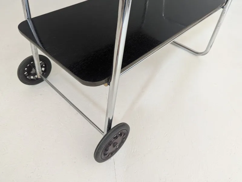 Pamono Bauhaus Tubular Steel Serving Cart by Robert Slezák, 1930s> Serving Bar Carts & Trolleys