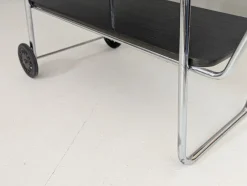 Pamono Bauhaus Tubular Steel Serving Cart by Robert Slezák, 1930s><noscript><img width=