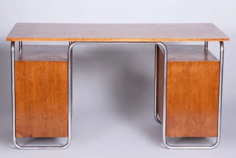 Pamono Bauhaus Writing Desk in Beech by Robert Slezak, 1930s> Desks