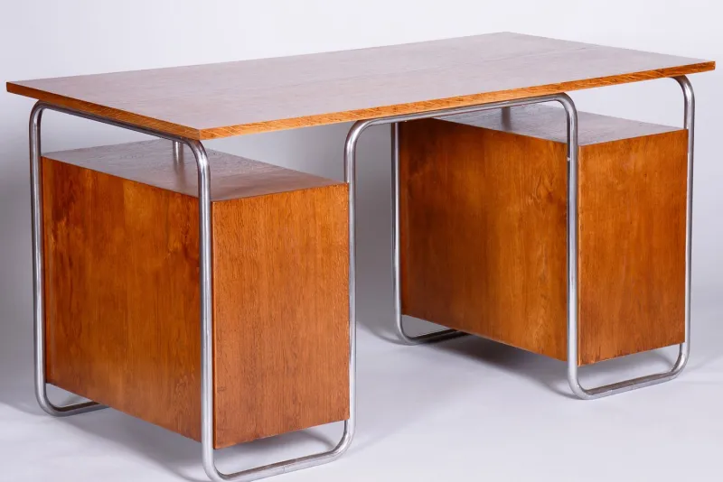 Pamono Bauhaus Writing Desk in Beech by Robert Slezak, 1930s> Desks