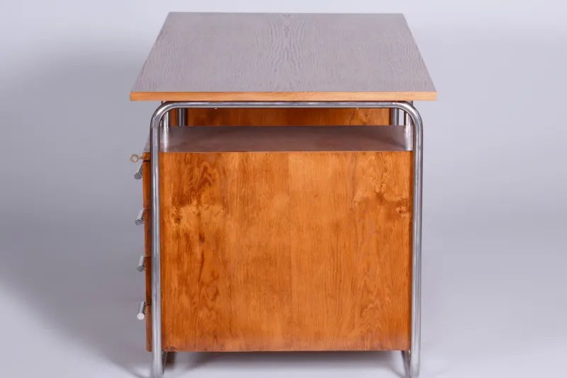 Pamono Bauhaus Writing Desk in Beech by Robert Slezak, 1930s> Desks