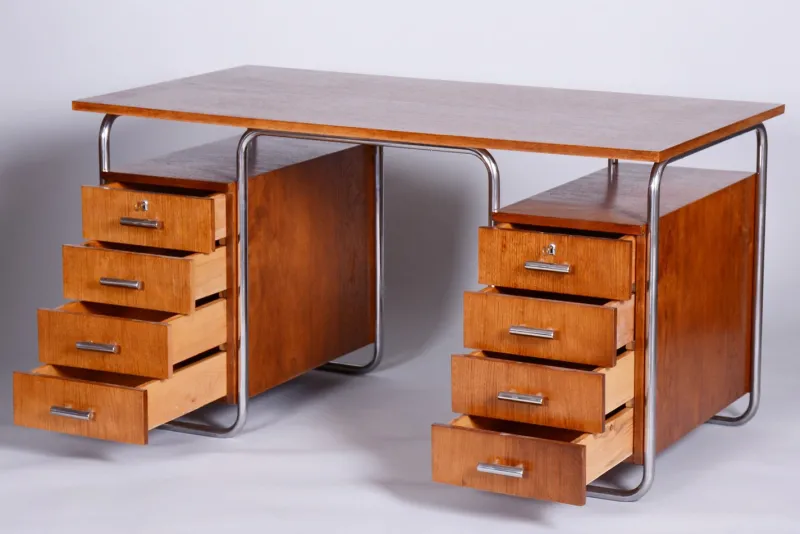 Pamono Bauhaus Writing Desk in Beech by Robert Slezak, 1930s> Desks