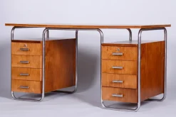 Pamono Bauhaus Writing Desk in Beech by Robert Slezak, 1930s><noscript><img width=
