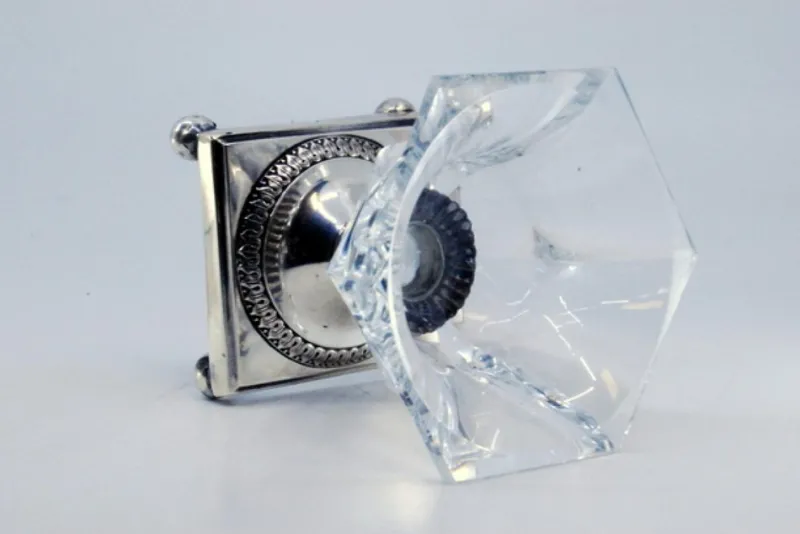 Pamono Beaded Silver and Cut Glass Salt Shaker> Salt & Pepper Shakers