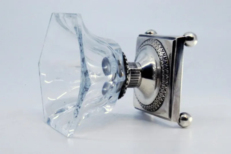 Pamono Beaded Silver and Cut Glass Salt Shaker> Salt & Pepper Shakers