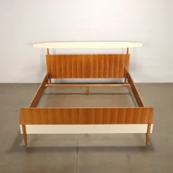 Pamono Bed Frame in Laminate & Mahagony, 1960s><noscript><img width=