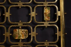 Pamono Bed with Brass Details by Osvaldo Borsani & Arnaldo Pomodoro, 1950s> Beds & Bedroom Sets