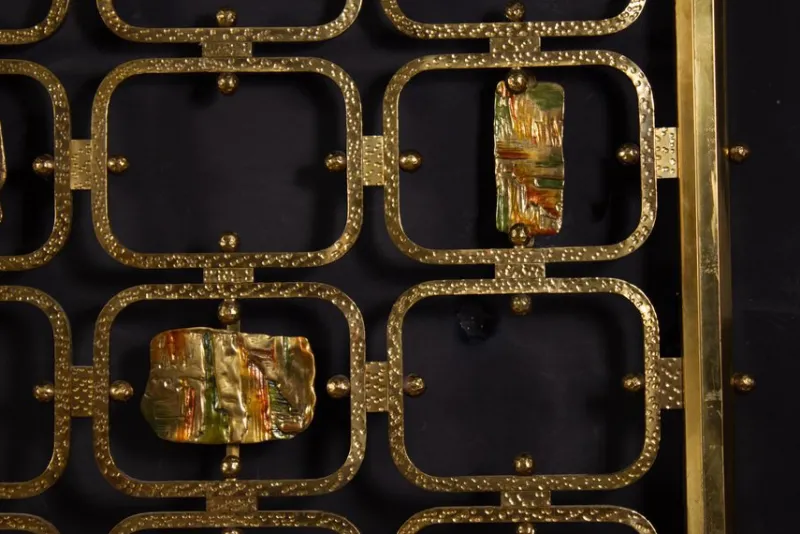 Pamono Bed with Brass Details by Osvaldo Borsani & Arnaldo Pomodoro, 1950s> Beds & Bedroom Sets
