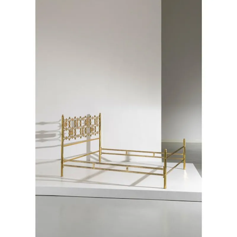 Pamono Bed with Brass Details by Osvaldo Borsani & Arnaldo Pomodoro, 1950s> Beds & Bedroom Sets