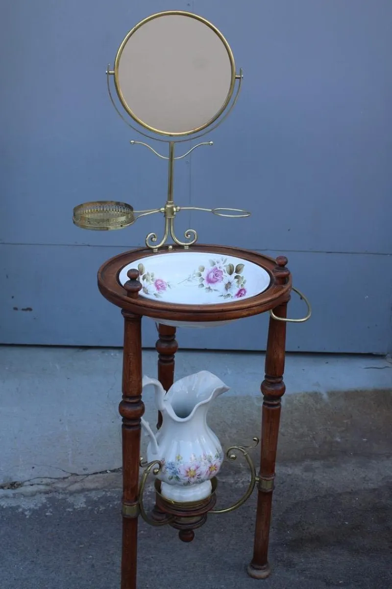 Pamono Bedroom Washstand with Basin, Pitcher, and Mirror> Dressing Tables