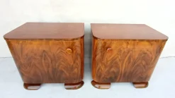 Pamono Bedside Tables by Jindřich Halabala for Up Závody, 1950s, Set of 2> Nightstands