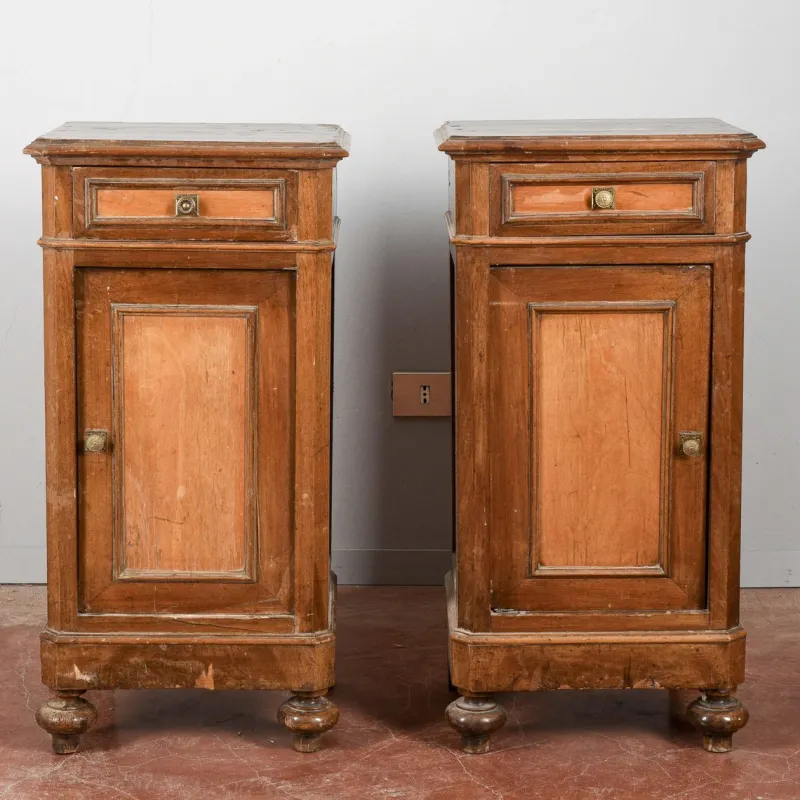 Pamono Bedside Tables, Late 19th Century, Set of 2> Nightstands